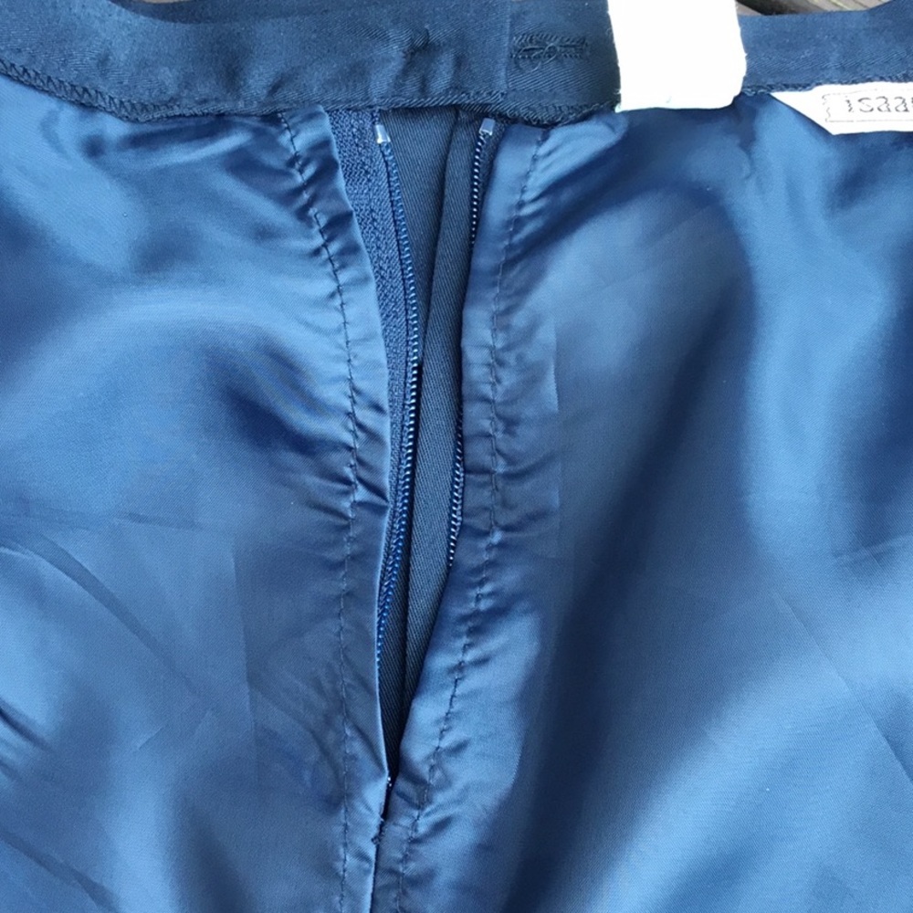 Navy Blue lined Pencil Skirt - Picture 7 of 7